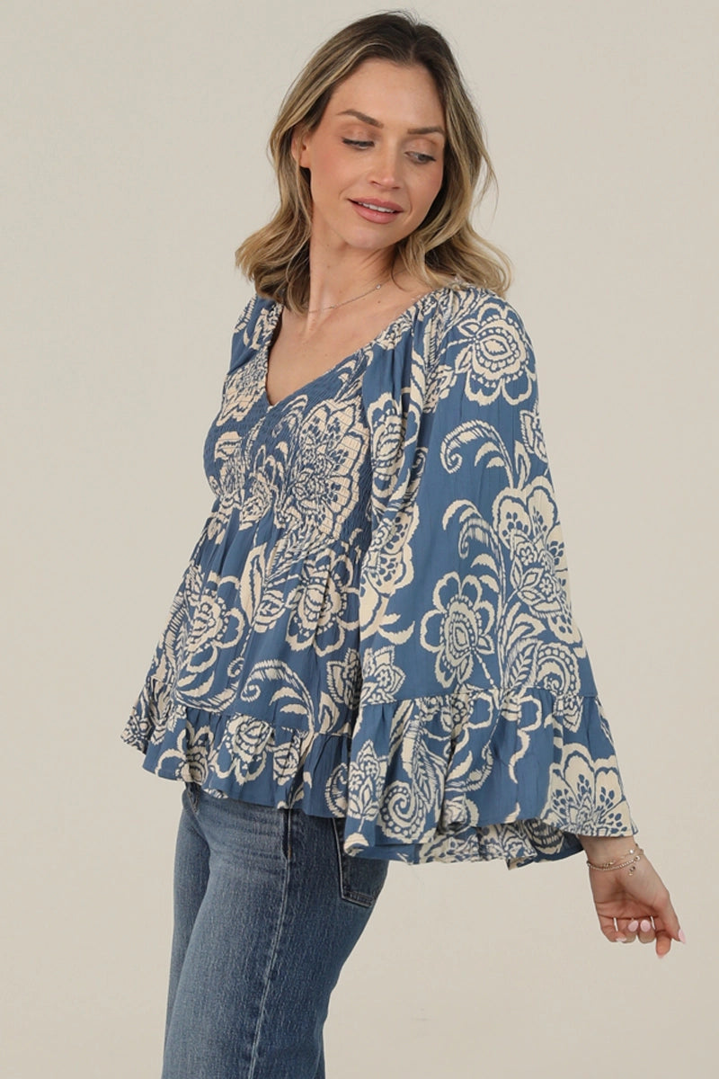 Dusty Sky Boho Blouse