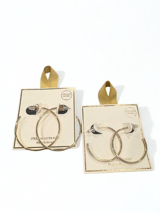 Slim Golden Hoop Earrings