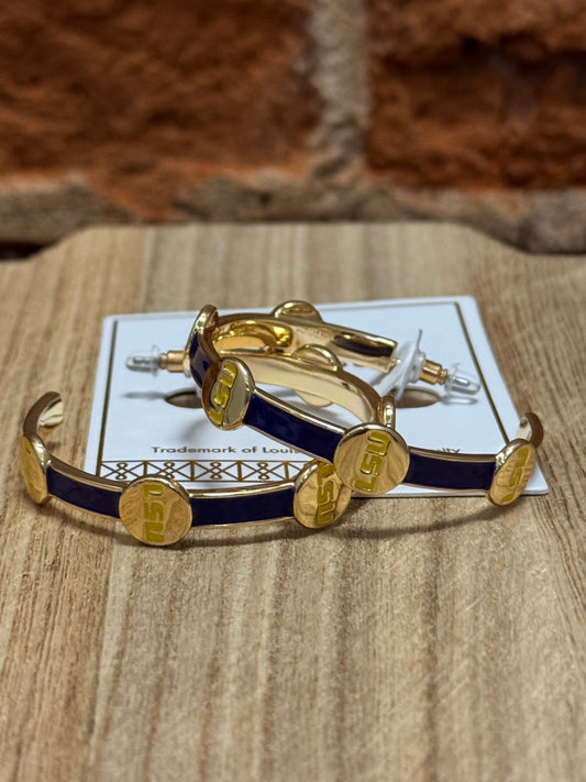 LSU Hoop Earrings